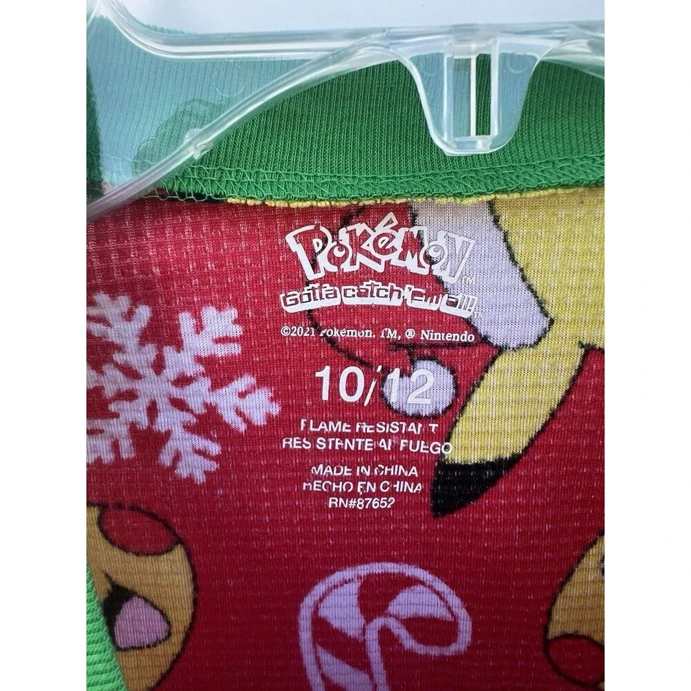 Pokemon Pikachu Pajama Top Boys 10 Long Sleeve